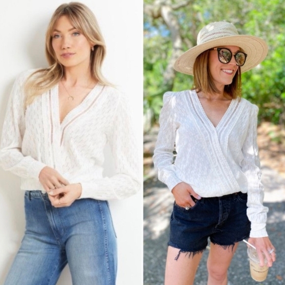 Evereve Beautiful White Women's Top Sz M - Picture 2 of 12